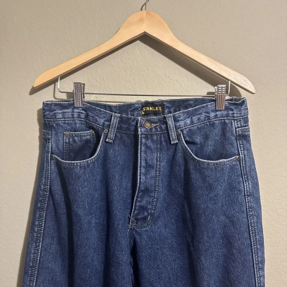 Stanley Fleece-Lined Jeans Mens 36x34 Blue Loose Straight Work Skater Y2K